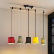 Lindby Amilia hanglamp, kappen bont, 5-lamps