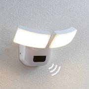 LED buitenwandlamp Nikias met sensor, 2 lampjes