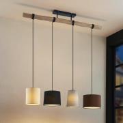 Lindby Amilia hanglamp met stoffen kappen 4-lamps