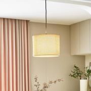 Lindby hanglamp Soula, Ø 26 cm, beige, kunststof, E27