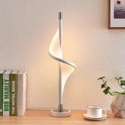 Lucande LED tafellamp Edano, 60 cm, wit, textiel, dimbaar