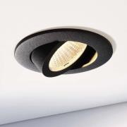 Plafond inbouwlamp Dione, IP44, 3.000 K, zwart, dimbaar