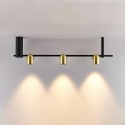 Molto Luce hanglamp Nuun SD, zwart/goudkleurig, 3-lamps.