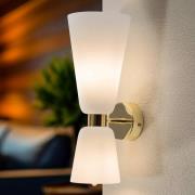 Wandlamp Rita, 2-lamps up/down opaal mat/messing