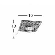 Kolarz plafondspot Milady, chroomkleurig, lengte 10 cm