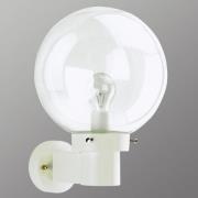 Bolvormige wandlamp voor buiten, wit