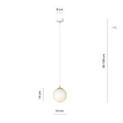 Hanglamp Royal, opaalwit/wit, glas, E14
