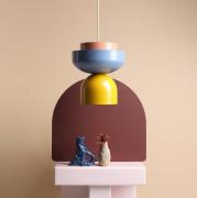 Hanglamp Ulia, geel/blauw/koraal