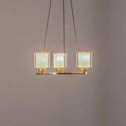 Kroonluchter Ressa, Ø 44 cm, antiek messing, 3-lamps.