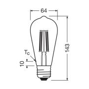 OSRAM LED lamp Edison E27 5W Filament 2.700K