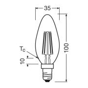 OSRAM LED lamp kaars gloeidraad E14 1.2W 4000K 255lm