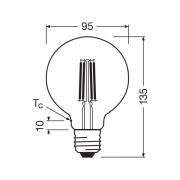 OSRAM LED lamp Globe G95 E27 3,8W Filament 2.700K