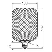 OSRAM Decor LED Flat Square E27 3,5W zwart 2.700K metaal