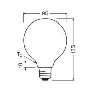 OSRAM LED lamp Globe G95 E27 3,8W mat 2.700K