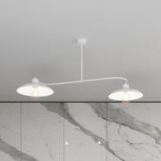 Plafondlamp Foster, 2-lamps, 100 cm, wit, metaal, E27