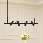 Lucande hanglamp Lysias, zwart, metaal, lengte 120cm