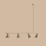 Hanglamp Form 4, metaal, kegel, 4-lamps, beige