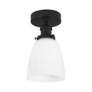 PR Home Kappa plafondlamp, zwart/opaal, glas, Ø 14 cm