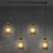 Hanglamp Ando met glazen kappen, 4-lamps