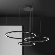 LED hanglamp Galaxia, kunststof, zwart, 3-lamps, 85 W