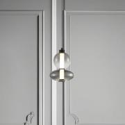LED hanglamp Daphne, glas grijs-transparant, hoogte 28 cm