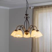 Hanglamp Adoro, 5-lamps, bruin