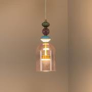 LED hanglamp Arte, kap glas, roze, Ø 16 cm, 12 W
