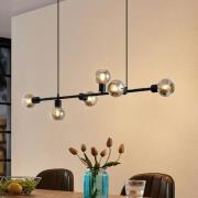 Lindby hanglamp Biscala, zwart/rook, glas