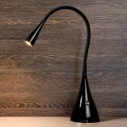 Zozy LED bureaulamp, zwart, dimbaar, flexibele arm