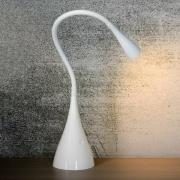 Zozy LED bureaulamp, wit, dimbaar, flexibele arm