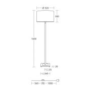 HerzBlut vloerlamp Titos, hout, wit, 160 cm hoog, E27