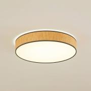 Lindby LED plafondlamp Jutis, beige, zeewier, Ø 50 cm