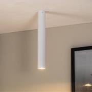 Tecno 1L plafondspot, staal, GU10, hoogte 45 cm, wit