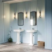 Badkamer wandlamp Wellington1, chroom, 1-lamp, hoogte 40 cm