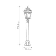 Tuinpadverlichting Doornik, hoogte 110 cm, aluminium, glas