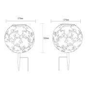 LED lamp op zonne-energie 36749 wereldbol Ø 27 cm, roest, grondpin, me...