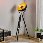 Vloerlamp Covaleda med driepootsframe zwart/goud