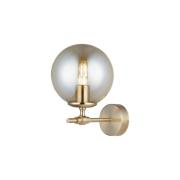 Portemo wandlamp, messingkleurig, hoogte 27 cm, glas, ijzer
