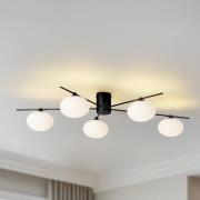 Lindby Valisa plafondlamp, zwart, 5-lamps