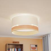 Euluna Levo plafondlamp, Ø 60 cm, essenhout/ecru