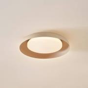 Lindby LED plafondlamp Florie, beige, metaal, Ø 40 cm