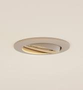 Prios plafond inbouwlamp Fibur, beige, aluminium, Ø 8,2 cm