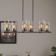 Kroonluchter Padrela, lineair, zwart-chroom, 6-lamps