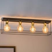 Plafondlamp Anna met metalen frame 4-lamps rechthoekig
