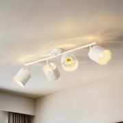 Lindby plafondlamp Aralena, wit, 4-lamps, lengte 97 cm