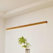 Lucande LED hanglamp Nihalo, hout, 122 cm, dimbaar, CCT