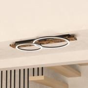 LED plafondlamp Boyal, bruin, lengte 78 cm, hout, 2-lamps.