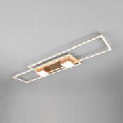 Albany LED plafondlamp, bruin, 100 x 28 cm, aluminium, CCT dimbaar
