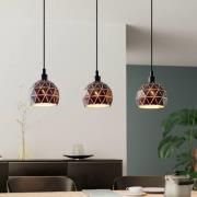 Hanglamp Roccaforte, zwart/goud, metaal, 75 cm lang, E14