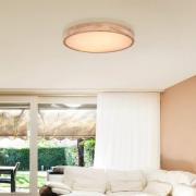 Rainer LED plafondlamp, Ø 60 cm, houteffect, metaal, CCT